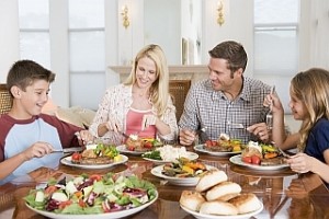 Family Enjoying meal,mealtime Together